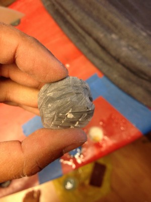 Sanded and notched fin plug